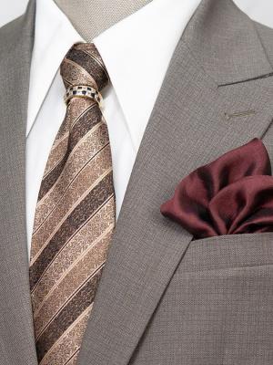 Bộ Suit Nâu Đất Kẻ Classic Fit TGS396